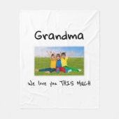 Grandma We Love You This Much Photo Christmas Gift フリースブランケット (正面)