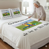 Grandma We Love You This Much Photo Christmas Gift フリースブランケット