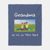 Grandma We Love You This Much Photo Christmas Gift フリースブランケット (正面)