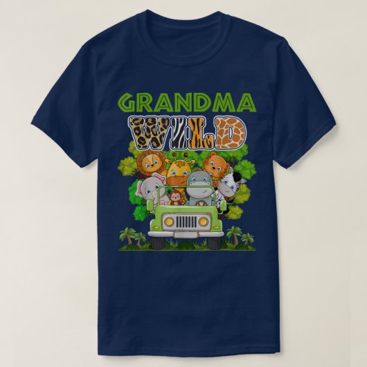 Grandma Wild Zoo Theme Birthday Truck Safari Jungl Tシャツ (デザイン正面)