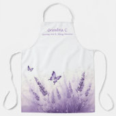 Grandma Wildflower Butterfly Birthday Floral エプロン (正面)