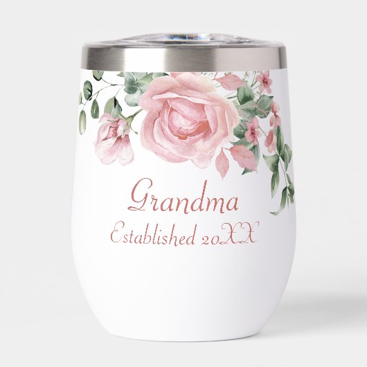 Grandma Year Established Custom Pink Roses  (正面)