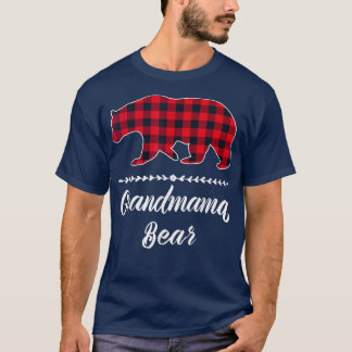 Grandmama Bear Red Buffalo Check Plaid Fun Grandma Tシャツ