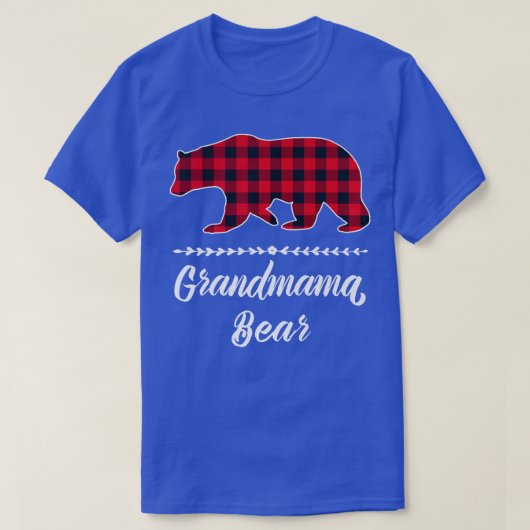 Grandmama Bear Red Buffalo Check Plaid Fun Grandma Tシャツ (デザイン正面)