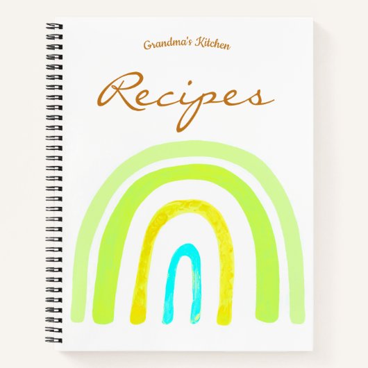 Grandma's Boho Kitchen Recipes Notebook ノートブック (正面)