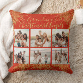 Grandma's Christmas Custom Elegant Photo Collage クッション (ブランケット)