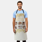 Grandma's Custom Elegant Christmas Photo Collage エプロン (着用した状態)