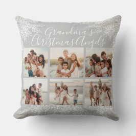 Grandma's Custom Elegant Christmas Photo Collage クッション