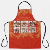 Grandma's Custom Photo Collage Elegant Christmas  エプロン (正面)