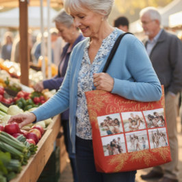 Grandma's Elegant Custom Christmas Photo Collage トートバッグ