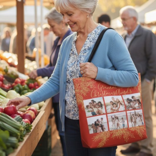 Grandma's Elegant Custom Christmas Photo Collage トートバッグ