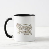Grandma's Favorite Floral Typography Photo マグカップ (左)