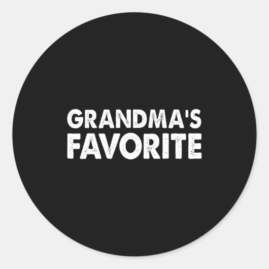 Grandma's Favorite Funny Grandparent Granhild Vint ラウンドシール (正面)