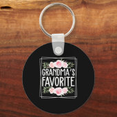 Grandma's Favorite Grandparent Granhild Humor Flor キーホルダー (正面)
