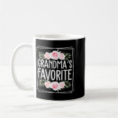 Grandma's Favorite Grandparent Granhild Humor Flor コーヒーマグカップ (左)