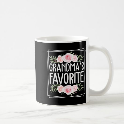 Grandma's Favorite Grandparent Granhild Humor Flor コーヒーマグカップ (右)