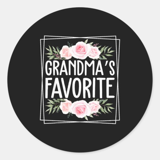 Grandma's Favorite Grandparent Granhild Humor Flor ラウンドシール (正面)