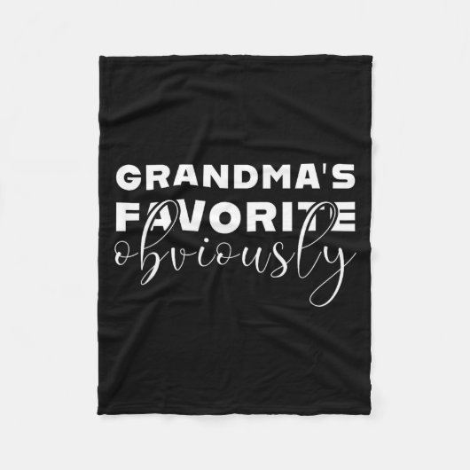 Grandma's Favorite T, Grandson Or Granddaughter  フリースブランケット (正面)
