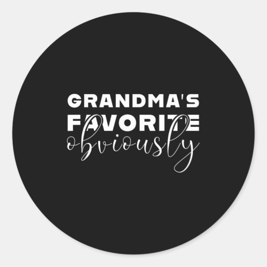 Grandma's Favorite T, Grandson Or Granddaughter  ラウンドシール (正面)
