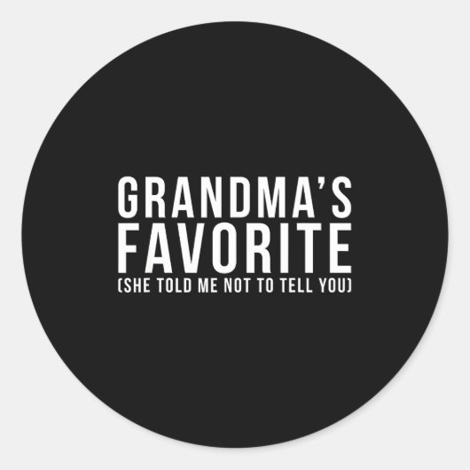 Grandma's Favorite T, Grandson Or Granddaughter ラウンドシール (正面)