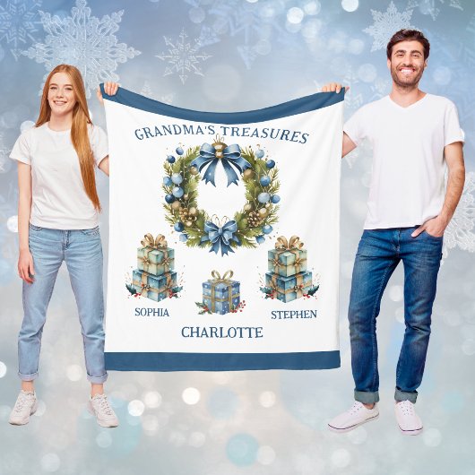 Grandma's Grandkids Names Blanket フリースブランケット