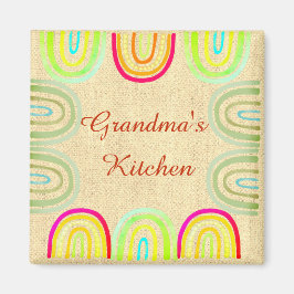 Grandma's Kitchen Folk Rainbow Pattern マグネット