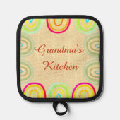 Grandma's Kitchen Folk Rainbow Pattern 鍋敷き (正面)