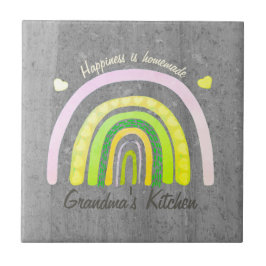 Grandma's Kitchen Rainbow 'Happiness is Homemade'  タイル