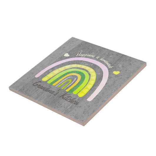 Grandma's Kitchen Rainbow 'Happiness is Homemade'  タイル (側面)