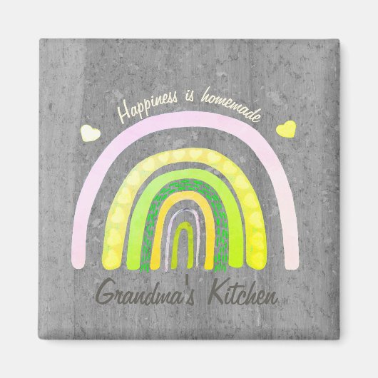 Grandma's Kitchen Rainbow 'Happiness is Homemade'  マグネット (正面)