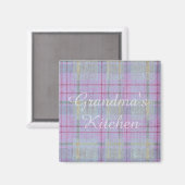 Grandma's Kitchen Weathered Lavender Plaid  マグネット (正面/裏面)