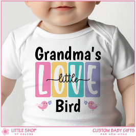Grandma's Little Love Bird Custom Girl's ベビーボディスーツ
