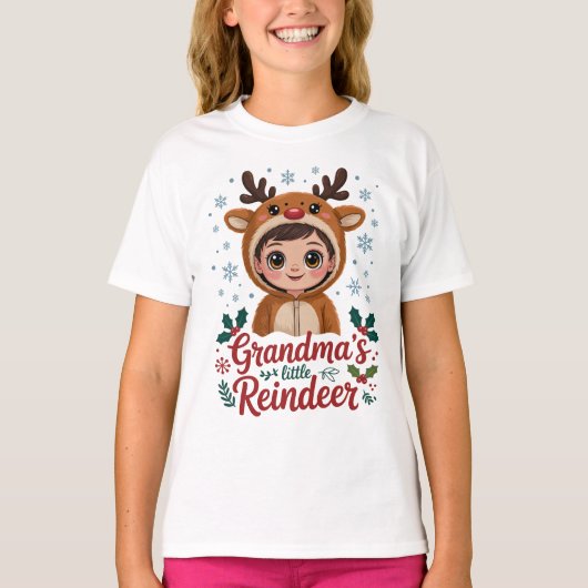 Grandma's Little Reindeer Christmas Gifts Tシャツ (正面)
