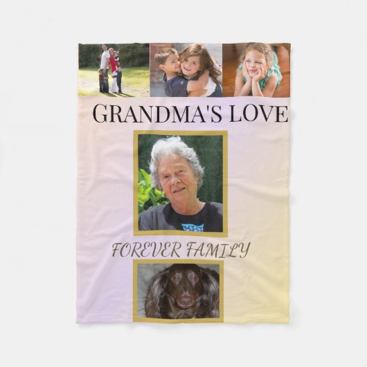 Grandma's Love & Forever Family Tribute フリースブランケット (正面)