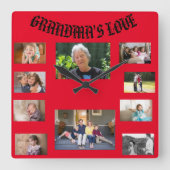 Grandma's Love Square Wall Clock スクエア壁時計 (正面)