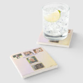 Grandma's Love Tribute - Gold Border Design ストーンコースター (横)