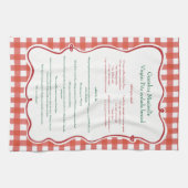 Grandmas Recipe Red Gingham Family Keepsake キッチンタオル (横)