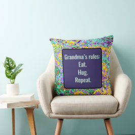 Grandma's Rules Throw Pillow クッション