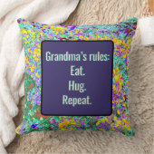 Grandma's Rules Throw Pillow クッション (ブランケット)