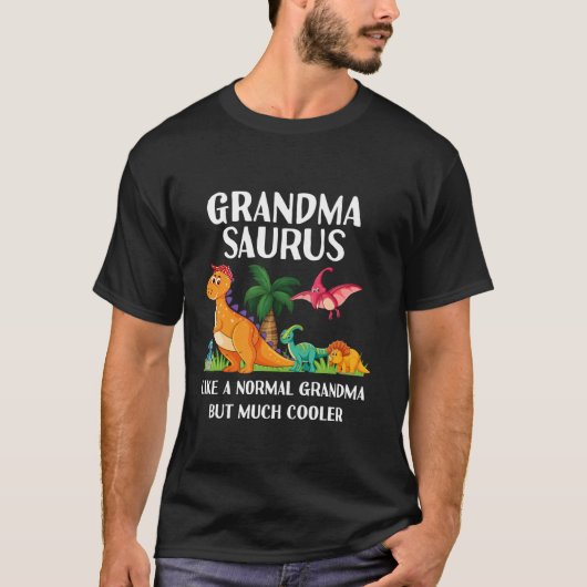 GrandmasaurusおばあちゃんSaurus女性恐竜家族 Tシャツ (正面)