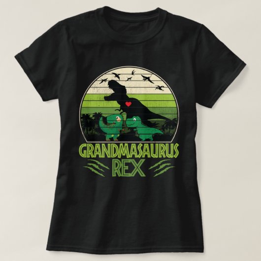 Grandmasaurusレックスおもしろい恐竜の母の日のプレゼント Tシャツ (デザイン正面)