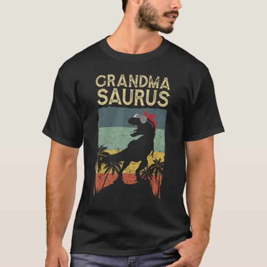 Grandmasaurus Rex Dinosaur Grandma Saurus Family M Tシャツ (正面)