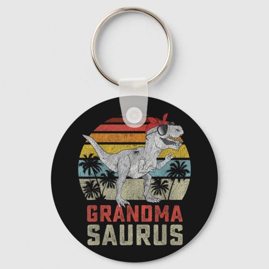 Grandmasaurus T Rex Dinosaur Grandma Saurus Family キーホルダー (正面)