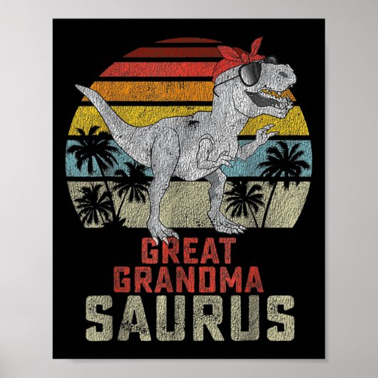 Grandmasaurus T Rex Dinosaur Great Grandma Saurus  ポスター (正面)