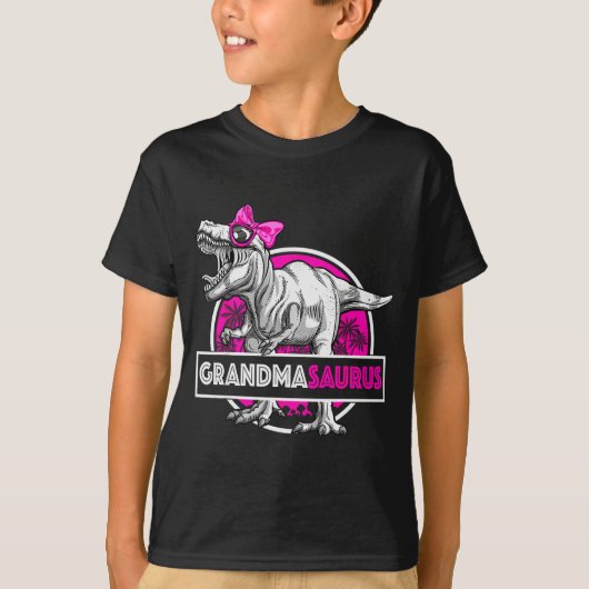 Grandmasaurus T-rex Matching Funny Grandma Saurus Tシャツ (正面)