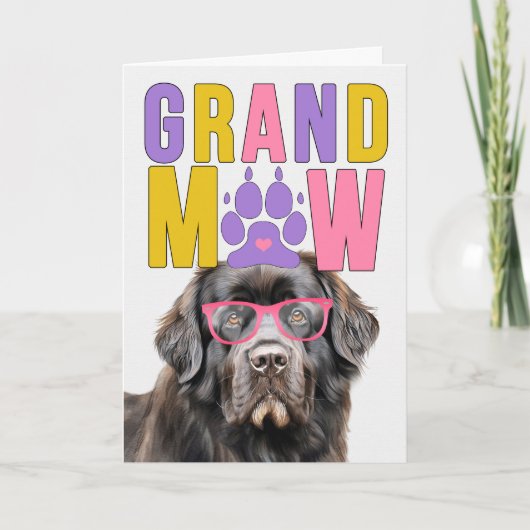 GrandMAWニューファンドランド犬おもしろい祖父母の日 シーズンカード (正面)