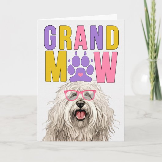 GrandMAW Komondor DOG祖父母おもしろいの日 シーズンカード (正面)