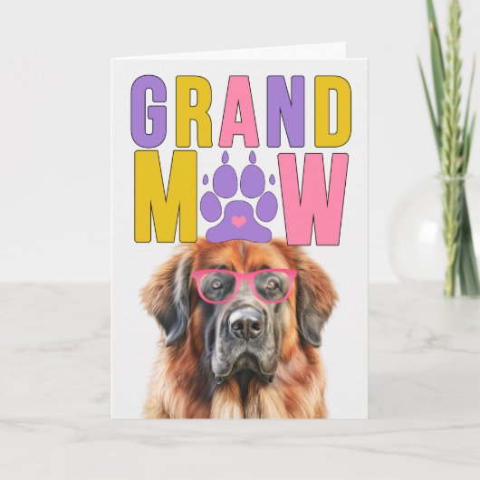 GrandMAW Leonberger Dog おもしろい祖父母の日 シーズンカード (正面)