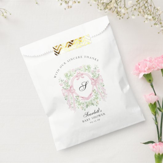 Grandmelenial Botanical Monogram Baby Shower  フェイバーバッグ (封をした状態)