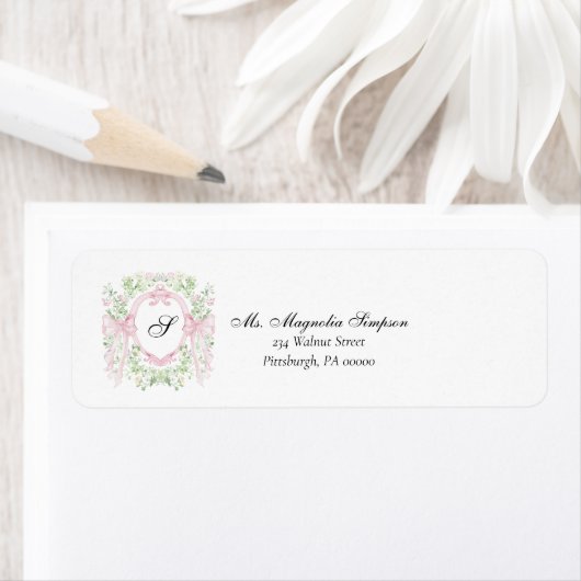 Grandmellenial Botanical Crest Baby Shower ラベル (インサイチュ)